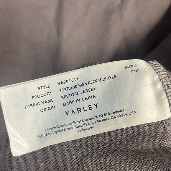 New VARLEY Portland High Neck Midlayer Sweater in Deep Charcoal size XS - Picture 4 of 7